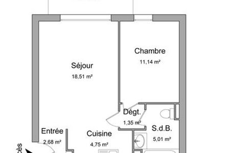 Vue n°3 Appartement 2 pièces à louer - DIJON (21000) - 43.44 m²