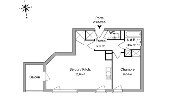 appartement 2 pièces à louer LYON 7ᵉ 69007 45.9 m²