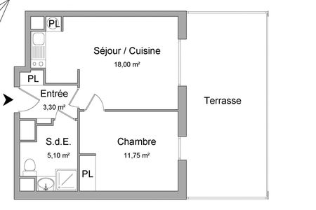 Vue n°2 Appartement 2 pièces T2 F2 à louer - Nantes (44300)