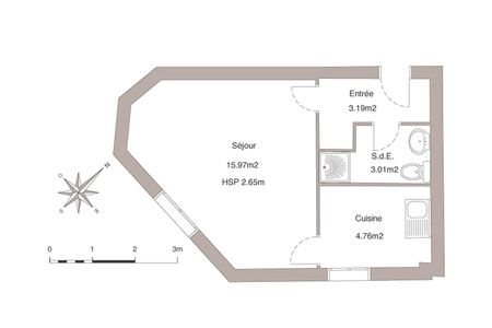 Appartement a louer gennevilliers - 1 pièce(s) - 26.9 m2 - Surfyn