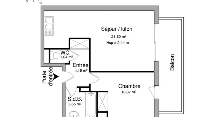 appartement 2 pièces à louer THONON LES BAINS 74200 41.5 m²