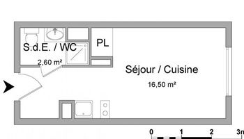 appartement 1 pièce à louer TOULOUSE 31400 19.1 m²