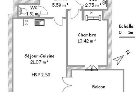 Vue n°2 Appartement 2 pièces T2 F2 à louer - Carcassonne (11000)