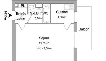 appartement 1 pièce à louer VERNEUIL S/ SEINE 78480 31.2 m²