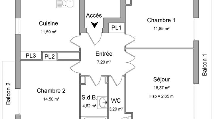 appartement 3 pièces à louer ROUEN 76100 71.3 m²
