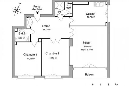 Vue n°3 Appartement 3 pièces à louer - LYON 6ème (69006) - 89.96 m²