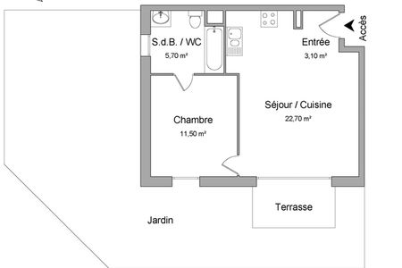 Vue n°3 Appartement 2 pièces T2 F2 à louer - Canteleu (76380)