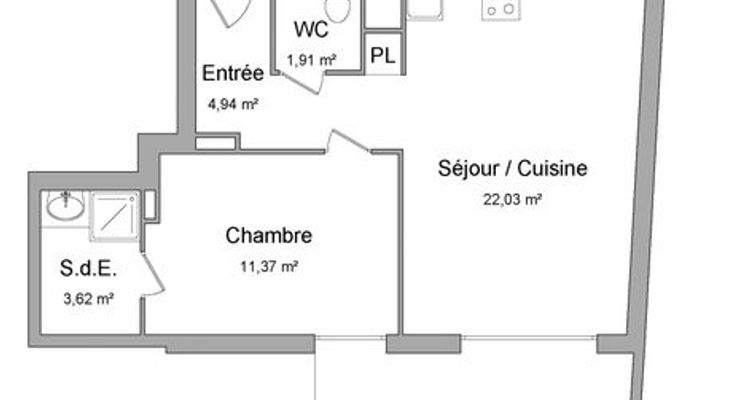 appartement 2 pièces à louer JUAN LES PINS 06160 54.37 m²