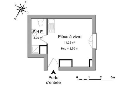 Vue n°3 Studio à louer - ANGERS (49100) - 17.64 m²