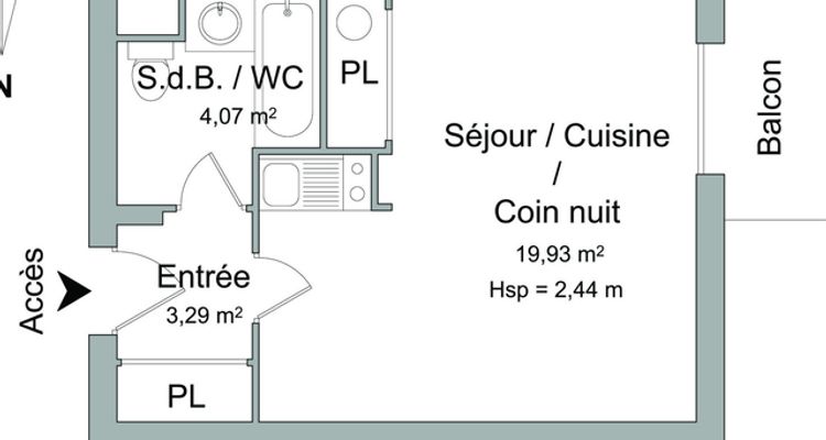 Vue n°1 Studio T1 F1 à louer - Toulouse 4ᵉ (31400)