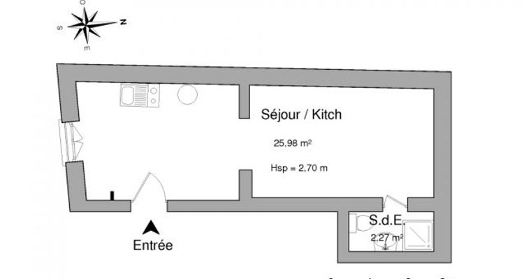 Vue n°1 Appartement 1 pièce à louer - BORDEAUX (33000) - 28.25 m²