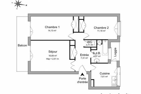 Vue n°3 Appartement 3 pièces à louer - MONTPELLIER (34090) - 62.3 m²