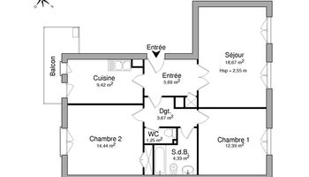 appartement 3 pièces à louer NANTES 44000 69.9 m²