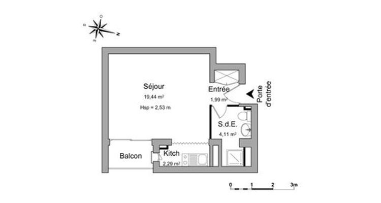 Appartement a louer rueil-malmaison - 1 pièce(s) - 27.83 m2 - Surfyn