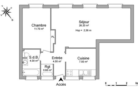 Vue n°2 Appartement 2 pièces T2 F2 à louer - Le Havre (76600)