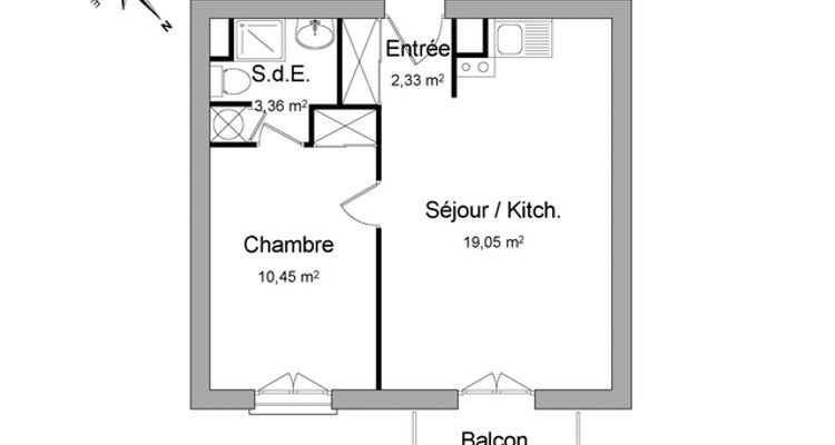 Vue n°1 Appartement 2 pièces T2 F2 à louer - Cergy (95000)