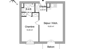 appartement 2 pièces à louer CERGY 95000 35.2 m²