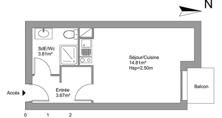 appartement 1 pièce à louer MONTPELLIER 34090 22.2 m²
