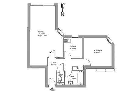 Vue n°2 Appartement 2 pièces à louer - MONTPELLIER (34090) - 47.05 m²