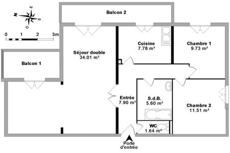 Vue n°2 Appartement 4 pièces T4 F4 à louer - Cahors (46000)