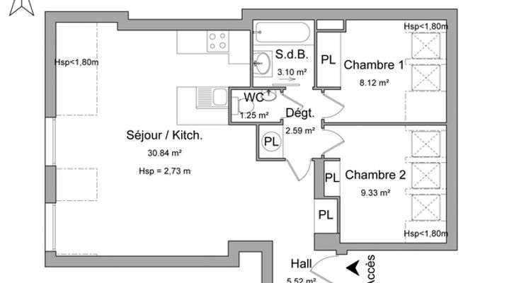 appartement 3 pièces à louer LILLE 59800 60.8 m²