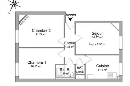 Vue n°2 Appartement 3 pièces T3 F3 à louer - Nancy (54000)