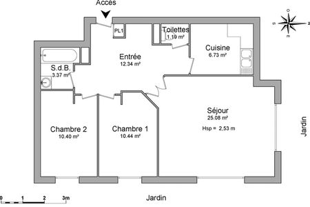 Vue n°2 Appartement 3 pièces T3 F3 à louer - Rueil Malmaison (92500)