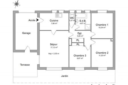 Vue n°2 Maison 4 pièces à louer - NIORT (79000) - 66.61 m²
