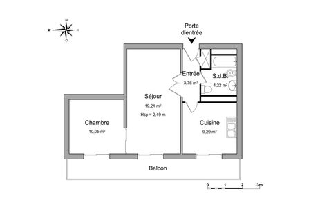 Vue n°2 Appartement 2 pièces T2 F2 à louer - Toulouse 1ᵉʳ (31100)