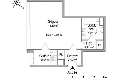 Appartement a louer paris-15e-arrondissement - 1 pièce(s) - 29.33 m2 - Surfyn