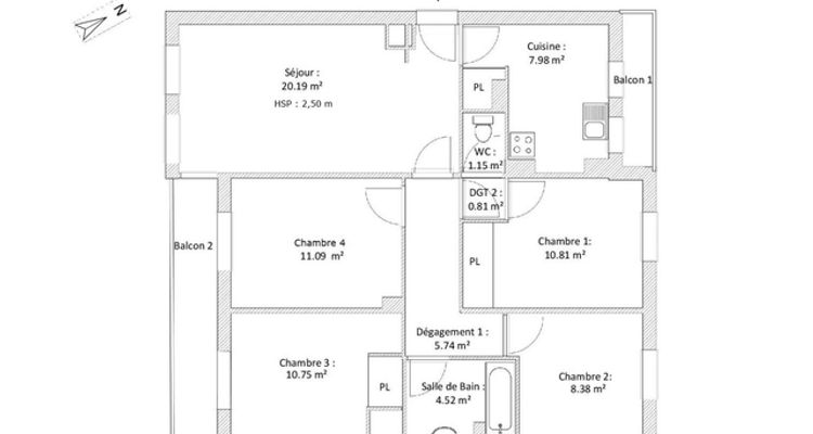 appartement 5 pièces à louer TOULOUSE 31400 81.4 m²