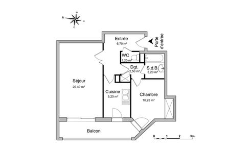 Vue n°3 Appartement 2 pièces T2 F2 à louer - Bussy-saint-georges (77600)