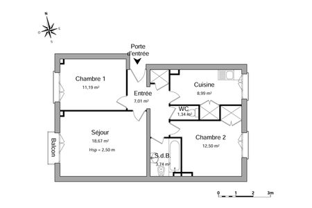Vue n°2 Appartement 3 pièces T3 F3 à louer - Deuil La Barre (95170)