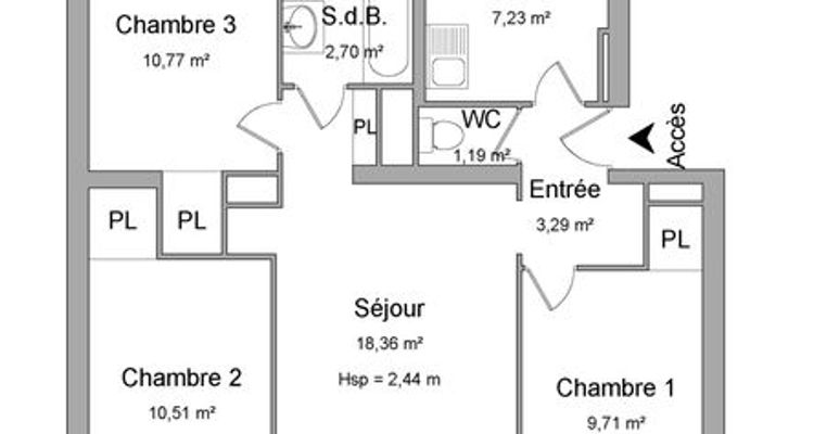 appartement 4 pièces à louer SAINT MARTIN D HERES 38400 64.79 m²