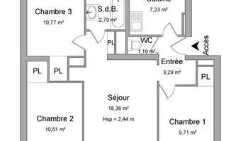 appartement 4 pièces à louer SAINT MARTIN D HERES 38400 64.79 m²