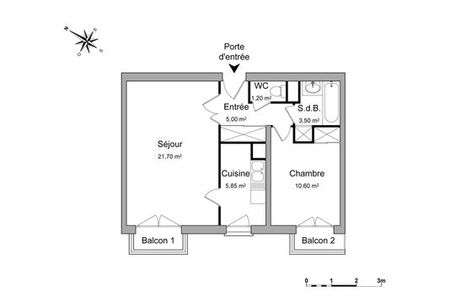appartement 2 pièces à louer LILLE 59000 47.85 m²
