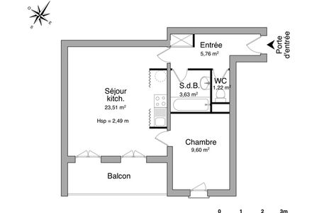 appartement 2 pièces à louer NANCY 54000 43.7 m²