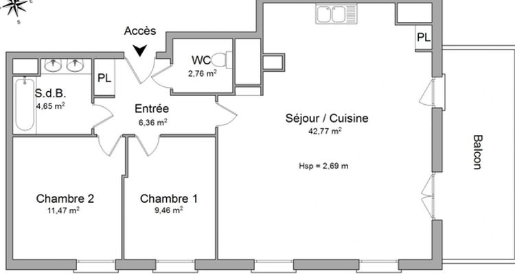 Vue n°1 Appartement 4 pièces T4 F4 à louer - Herouville Saint Clair (14200)