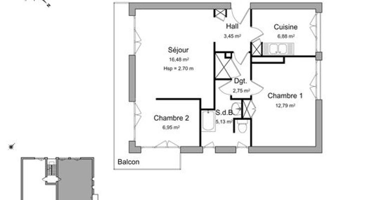 appartement 3 pièces à louer ROUEN 76100 54.13 m²