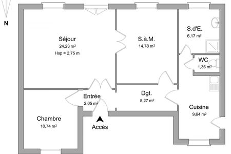 Vue n°2 Appartement 3 pièces T3 F3 à louer - Chateau Thierry (02400)