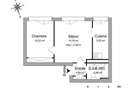 Vue n°3 Appartement 2 pièces T2 F2 à louer - Courbevoie (92400)