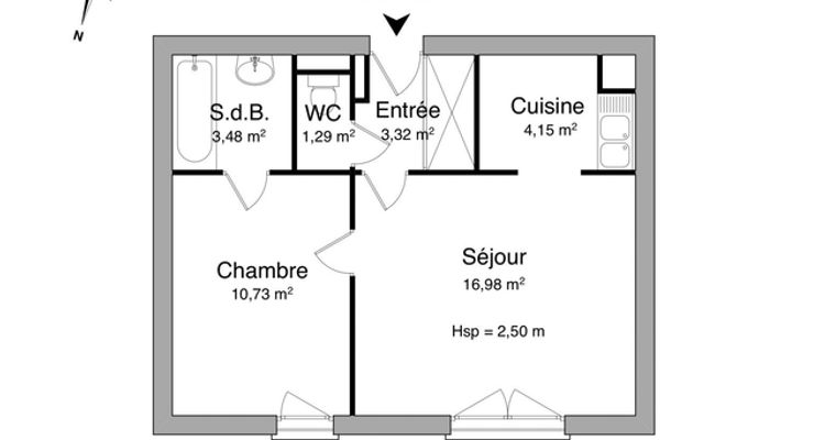 Appartement 2 pièce(s) 40 m²à louer Chatenay-malabry