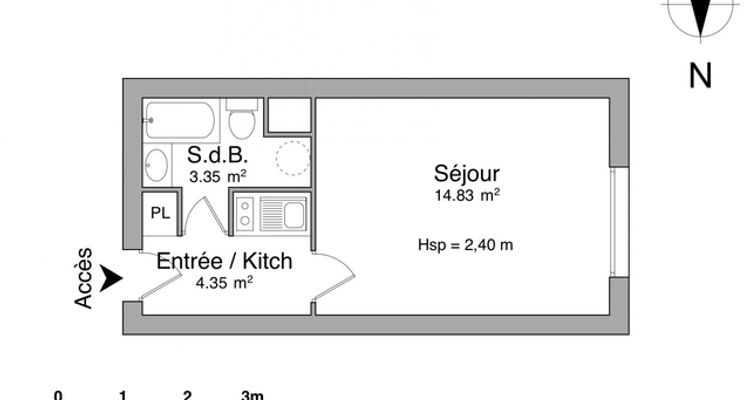 appartement 1 pièce à louer RENNES 35000 22.5 m²