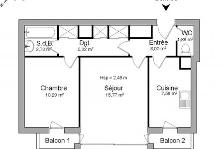 Vue n°2 Appartement 2 pièces T2 F2 à louer - Clermont Ferrand (63000)