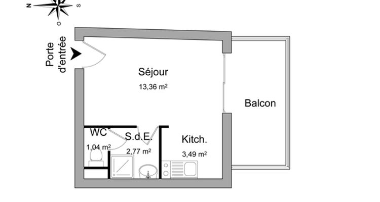 appartement 1 pièce à louer LA ROCHELLE 17000 20.7 m²