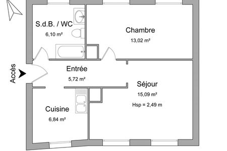 Vue n°3 Appartement 2 pièces T2 F2 à louer - Amiens (80000)