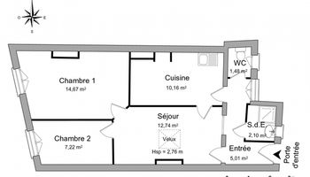 appartement 3 pièces à louer BORDEAUX 33000 53.4 m²