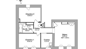 appartement 3 pièces à louer LYON 7ᵉ 69007 48.8 m²