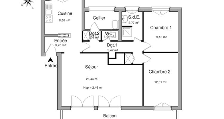 appartement 3 pièces à louer MONTJEAN SUR LOIRE 49570 70.4 m²