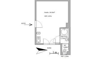 appartement 1 pièce à louer BORDEAUX 33000 19.19 m²